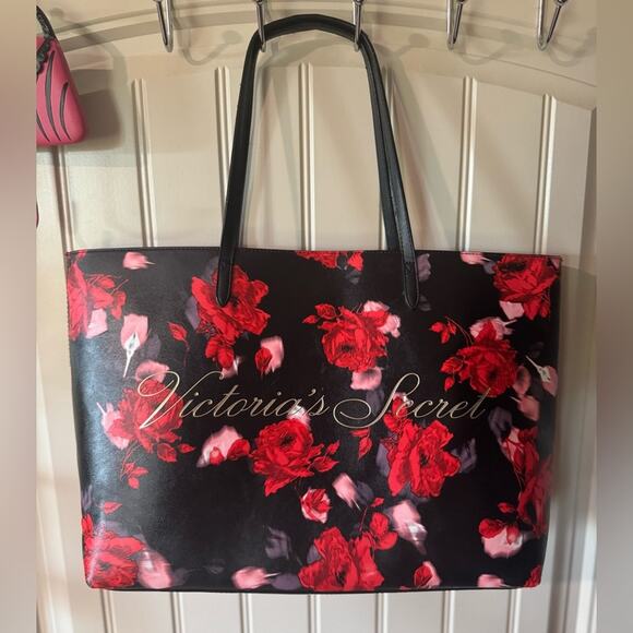 VICTORIA’S SECRET 🌹Black & Red Rose Floral Tote - Picture 12 of 12